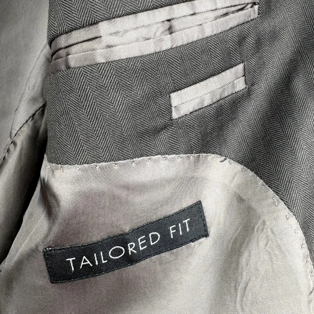 Jos A Bank Signature Collection 2 Piece Gray Wool‎ Tailored Fit Suit 42R 36x31